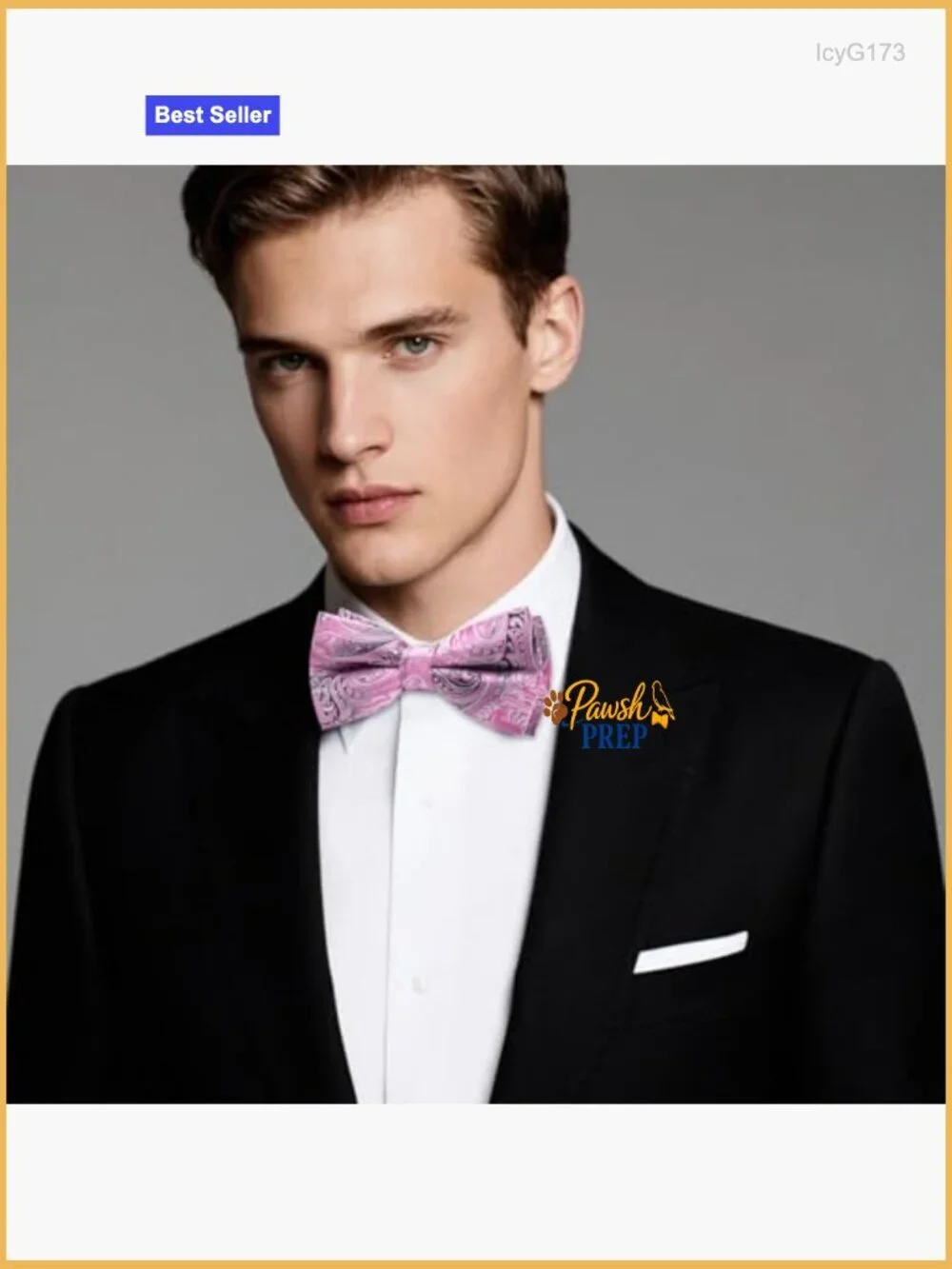 Men's Silk Bow Tie Set with Pocket Square for Wedding Business